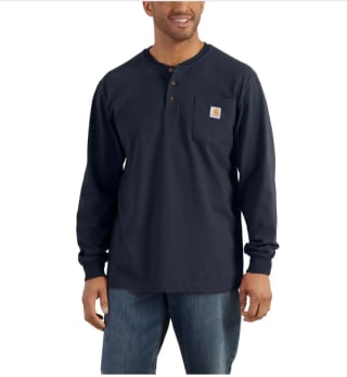T-shirt Loose Fit Heavyweight Long-Sleeve Pocket Henley à 32,99€