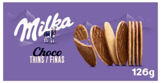 Galletas finas y crujientes recubiertas de chocolate Milka 126 g por 0.62€