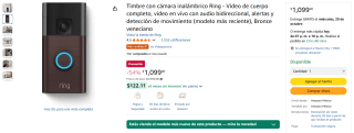 Timbre Ring con cámara por $1,099 | Oferta Amazon