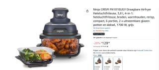 Ninja CRISPi FN101EUGY Draagbare Airfryer voor €129 bij Amazon