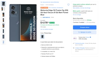 Motorola Edge 50 Fusion 5G por $3,778 | Mercado Libre