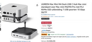 UGREEN Mac Mini M4 Dock USB C Hub voor €54,18 bij Amazon