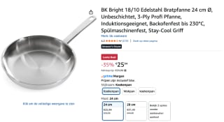 BK Koekenpan Bright 24 cm voor €25,94 bij Amazon