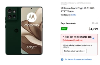 Motorola Moto Edge 50 512GB AT&T por $4,999 | Oferta Elektra