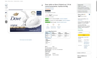 Jabón Dove Original 4 Piezas 90g por $65 | Oferta Amazon