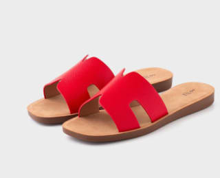 Sandalias planas sin cierre de mujer TEX color rojo por 7.99€