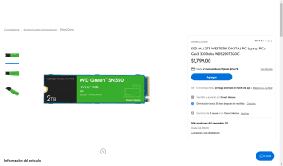 SSD 2TB Western Digital 3200MB/s por $1,799 | Oferta Walmart