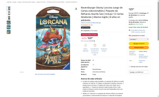 Disney Lorcana Azurite Sea por $69 | Amazon