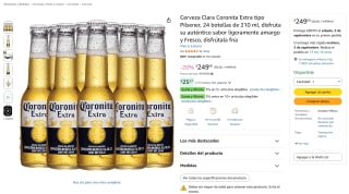 Cerveza Clara Coronita Extra (24 x 210ml) por $249 en Amazon