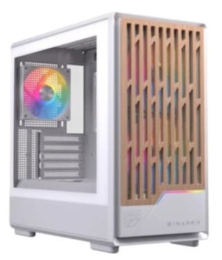 Torre PC Einarex PULSE PM400 RGB White compacta, madera, soporte 9 ventiladores 36.95