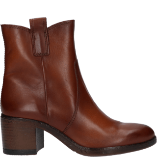 Korting op de Cognac leren Trento 49202 6130 Cuoio dames enkellaars.