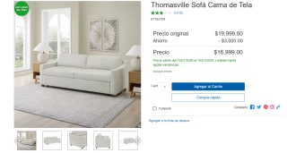 Sofá Cama Thomasville por $13,999 | Oferta Costco (TDC Banamex)