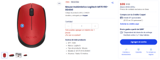 Mouse inalámbrico Logitech M170 por $99 en Coppel