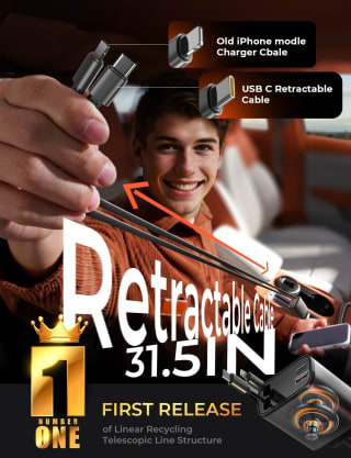 LISEN 69W Cargador para Auto Retráctil por $219 en Amazon