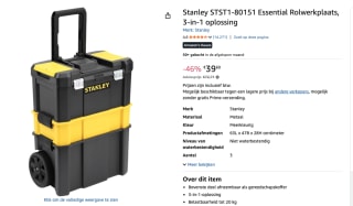 Stanley Koffers Gereedschapswagen Essential 3in1 voor €39,16 bij Amazon