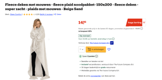 Fleece deken met mouwen 150x200 - voor €14,99 bij Bol
