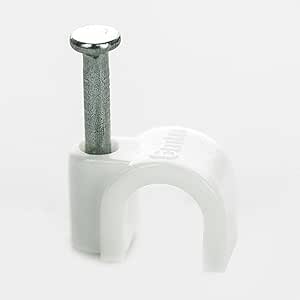 BG Electrical Round Cable Clips, Pack of 50, White, 6 mm