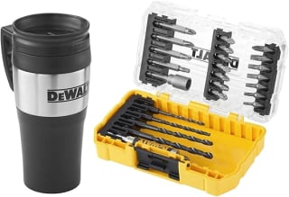 DeWalt 25-delig bitset in tough case cassette Met thermische beker voor €26,43