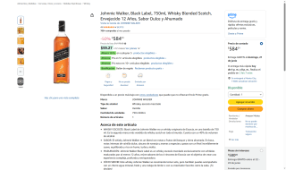 Johnnie Walker Black Label 750ml por $526 | Oferta Amazon