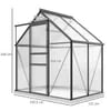 Outsunny Polycarbonate Walk-In Garden Greenhouse w/ Sliding Door (Grey) – £158.99 w/
