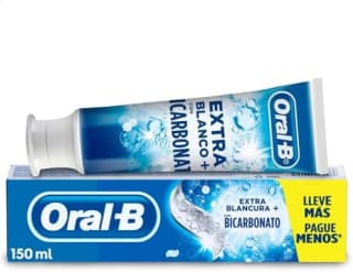 Oral-B Pasta Dental Extra Blancura con Bicarbonato (150 ml) por $32 en Amazon