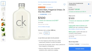 CK One 200ml por $579 | Mercado Libre