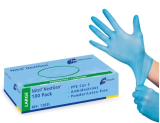 Lot de 100 Gants en Nitrile Non Stérile Meditrade à 11,86€