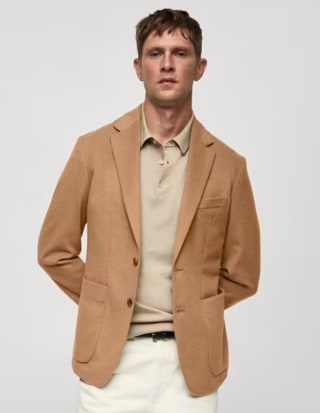 Mango americana lana slim fit marrón medio por 27,99€