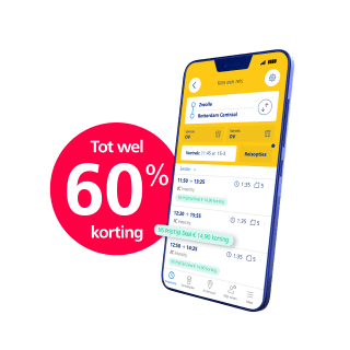 Minimaal 40% korting (tot 60%) met NS PrijsTijd Deal bij NS