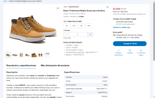 Botas Timberland Maple Grove $1,400 | Oferta Coppel