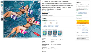 Hamaca Inflable 4 en 1 Azul Oscuro por $200 | Amazon