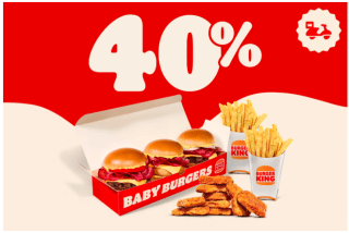 Baby Burgers + Patatas + King Nuggets Burger King con 40% descuento