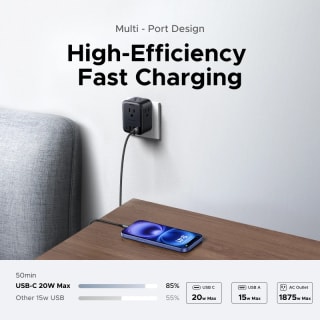 UGREEN regleta 20W (4 AC, 3 USB‑A + 1 USB‑C) por $278 en AliExpress