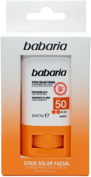 2 unidades Babaria Stick Solar Facial SPF50+ Niños y Adultos 20 g por 8.24€