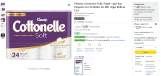 Kleenex Cottonelle Soft (24 rollos) por $129 en Amazon