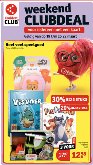 Tot 30% stapelkorting op speelgoed bij kruidvat