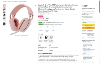Auriculares Logitech Zone Vibe 100 por $1,149 | Oferta Amazon