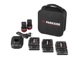 PARKSIDE PERFORMANCE 12V Cordless Drill Driver Starter Set (43-piece) for £39.99