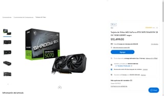 MSI GeForce RTX 5070 12GB por $11,474 | Walmart (Banorte)