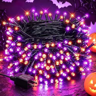 20M 200 LED luces Halloween (naranja y púrpura) por $167 en Amazon