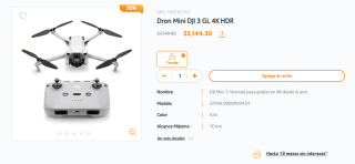 Dron Mini DJI 3 GL 4K HDR por $5,144 | Oferta RadioShack
