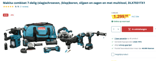 Makita DLX7031TX1 Accu combiset 7-delig voor €1.299,99