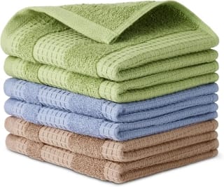 Amazon Basics paños de cocina algodón orgánico 30,5 x 30,5 cm por 7,62€ en Amazon