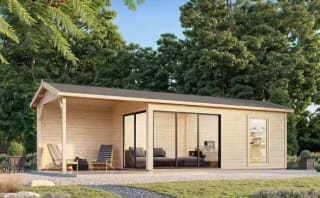 Studio de jardin en bois Amanda - Intérieur : 17,1 m² + Pergola à 9040€
