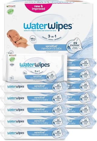 WaterWipes Billendoekjes Bio - 12 x 60 stuks - 720 doekjes voor €25,63 bij Amazon