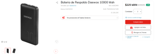 Bateria de Respaldo Daewoo 10000 Mah por $225 | Oferta Sanborns