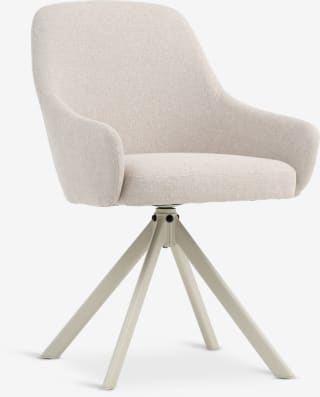 Eetkamerstoel ROSTRUP draaivoet beige stof voor €55 bij JYSK