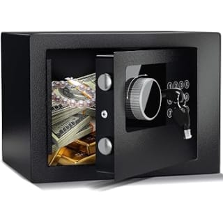 SereneLife caja fuerte digital 23 x 17 x 17 cm por 43,50€ en Amazon