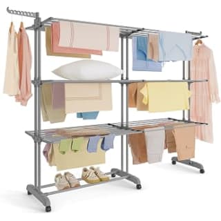 vounot® Étendoir à Linge Extensible à 4 Niveaux 190x64x170cm à 26,99€ chez Amazon