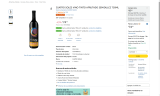 Vino Cuatro Soles 750ml por $7,470 | Oferta Amazon